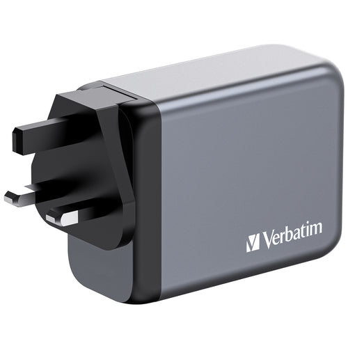 200W GaN-Ladegerät Verbatim GNC-200 USB-C PD 100W Schwarz Grau