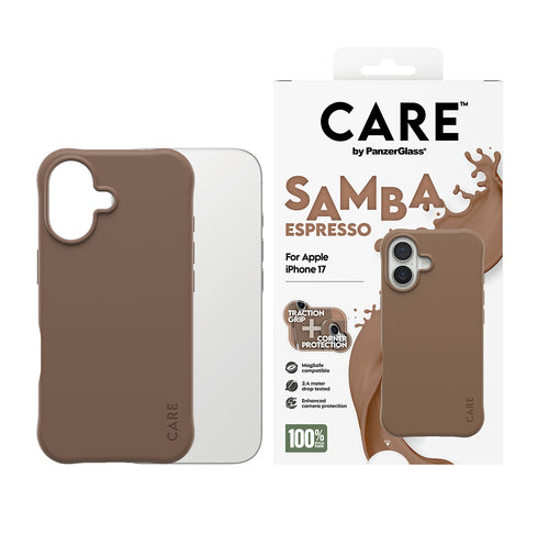PanzerGlass CARE™ by ® Samba Case Espresso w. MagSafe iPhone 17 mobile phone case