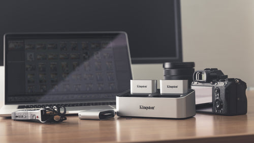 Kingston Workflow SD Reader - USB3.2 Gen1, Dual-Slot, SDHC/SDXC Compatible, Black/Silver