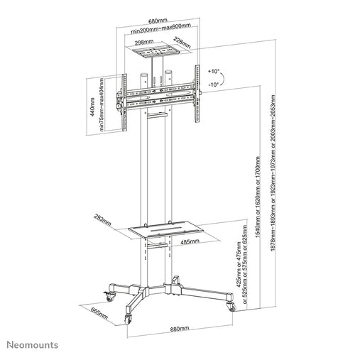 Neomounts PLASMA-M1700E multimedia cart/stand