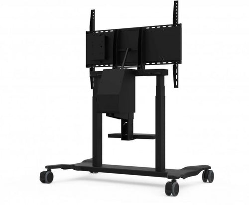 Multimedia-Wagen Rollständer Schwarz Aluminium Kunststoff Stahl 75kg Tragkraft
