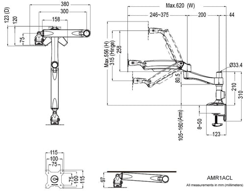 Amer Networks AMR1ACL monitor mount / stand