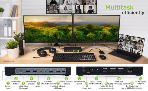 iogear GUD3CDHTAA laptop dock/port replicator