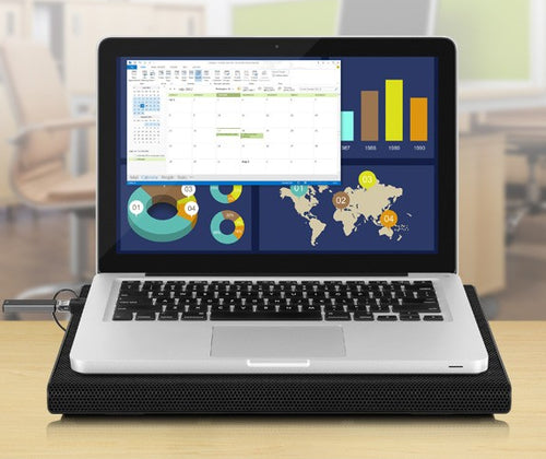 Laptop Cooling Pad Aluratek ACP01FB 17 Inch Metal Design 800 RPM