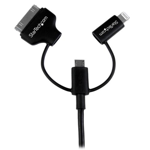 StarTech 1m 3-in-1 Ladekabel – USB auf Lightning, 30-polig & Micro-USB – MFi-zertifiziert