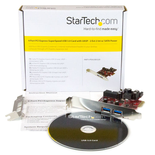 StarTech.com PEXUSB3S2EI PCI Express USB 3.0 Karte – 4 Port mit UASP-Unterstützung