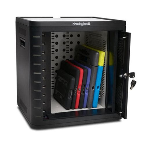 Kensington K67862AM Mobiles Gerätemanagement-Wagen – Schwarz, Tablet-Ladeschrank