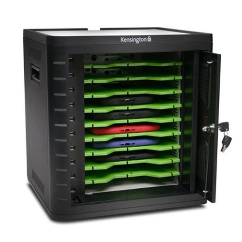 Kensington K67862AM Mobiles Gerätemanagement-Wagen – Schwarz, Tablet-Ladeschrank