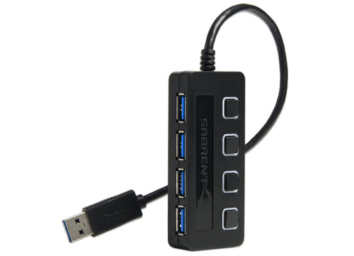 Sabrent 4-PORT USB 3.0 HUB WITH POWER ADAPTER