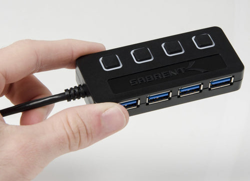 Sabrent 4-PORT USB 3.0 HUB WITH POWER ADAPTER