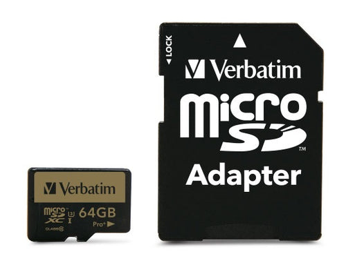 MicroSDHC Verbatim Pro+ 64GB Class 10 90MB/s MLC