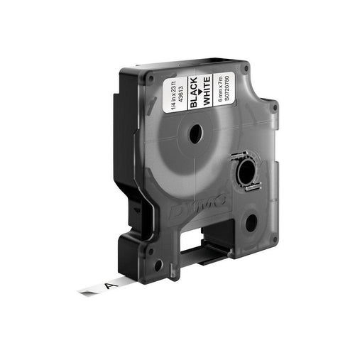 DYMO D1 Standard Label-Making Tape 6mm Black on White Polyester