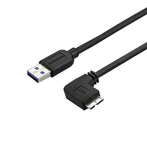 Schlankes Micro-USB-3.0-Kabel, 1 m, Stecker auf Stecker, rechtwinkliger Stecker