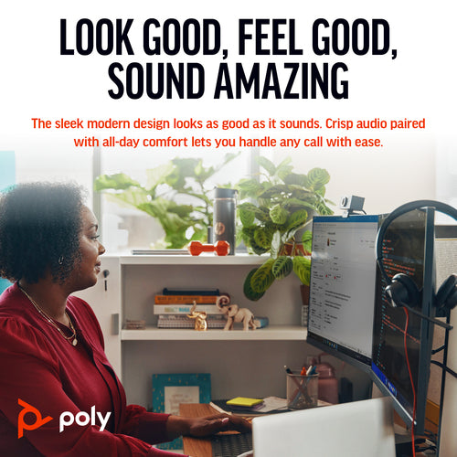 Poly Blackwire 3320 Stereo Microsoft Teams Certified USB-C Headset +USB-C/A Adapter