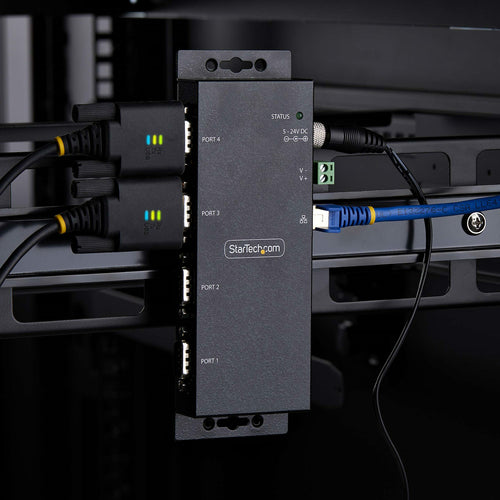 4-Port Serial to Ethernet Adapter StarTech.com IP Device Server Wall Mountable Metal Housing