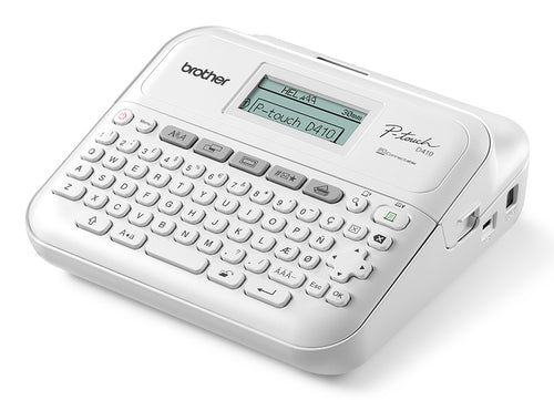 Brother PT-D410 Label Printer - 180 DPI Thermal Transfer, QWERTY Keyboard, Wired