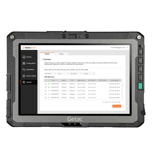 10.1 Inch Getac ZX10 Tablet 1920x1200 64GB Android 12 Black