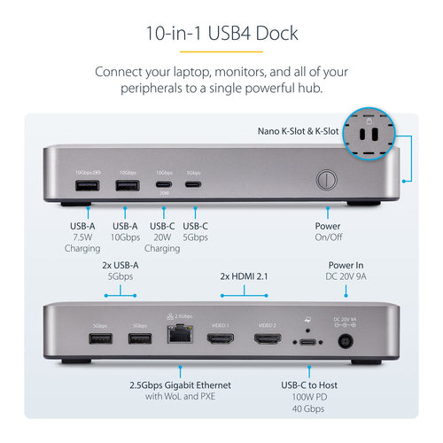 StarTech.com 155NA-USB4-DOCK laptop dock/port replicator
