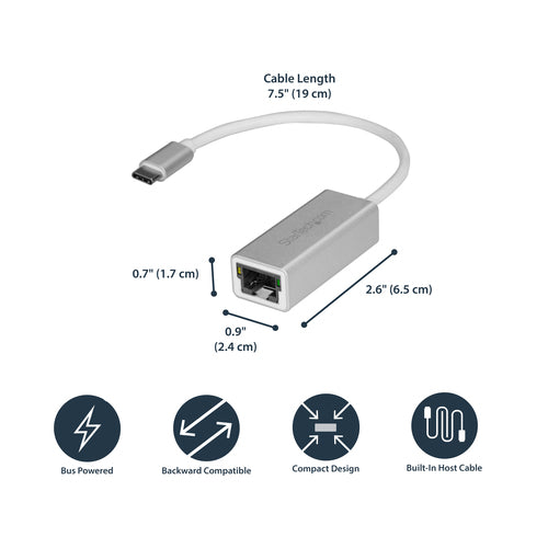 StarTech.com USB-C to Gigabit Network Adapter - 5000 Mbit/s Wired Ethernet
