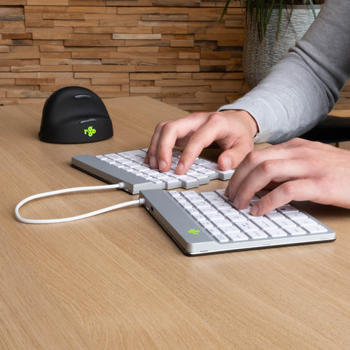 Ergonomische geteilte Tastatur Kabellos Bluetooth QWERTY Weiß