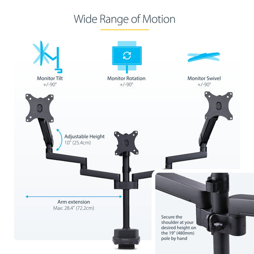 StarTech.com 3MP2AG-MONITOR-ARM monitor mount / stand