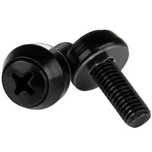 StarTech M6 x 12 mm schwarze Montageschrauben – 50 Stück für Rack-Montage