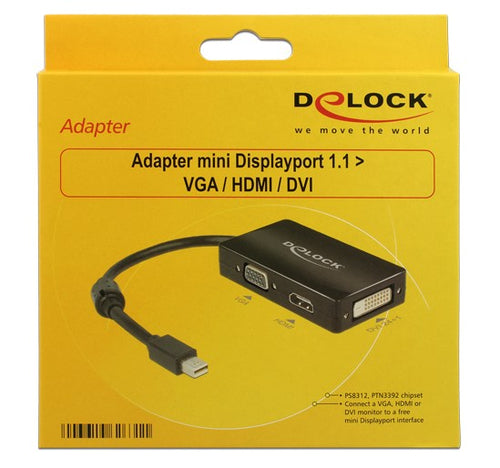 DeLOCK 0.16m DisplayPort/VGA + HDMI + DVI