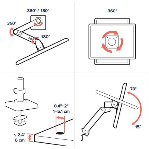 Ergotron LX Pro Series 45-708-293 monitor mount / stand