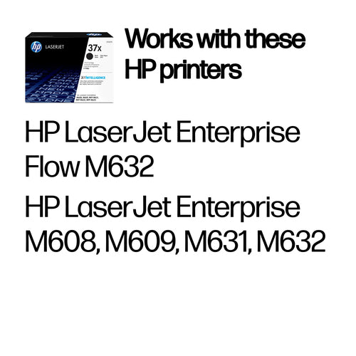 LaserJet Toner Cartridge HP 37X High Yield Black 25000 Pages Original