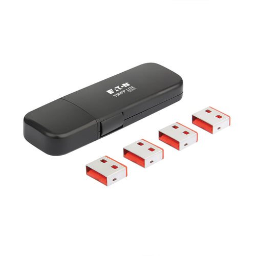 USB Type-A Port Blockers 4 Pack with Reusable Key Tripp Lite Black Plastic