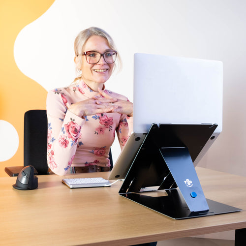 R-Go Tools R-Go Riser Duo Laptop Stand - Black, Adjustable for 10-22 Inch Screens