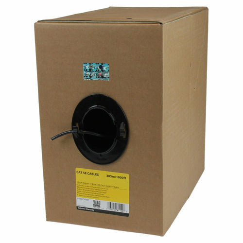 Ethernet Cable StarTech.com WIR5ECMRBK Cat 5e 1000 ft Solid Copper CMR