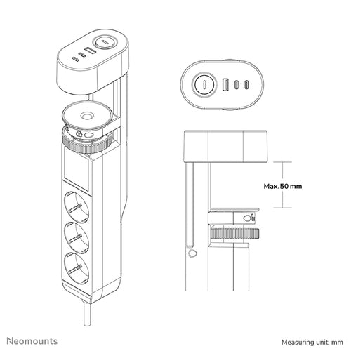 Neomounts DS22-840WH6 power extension