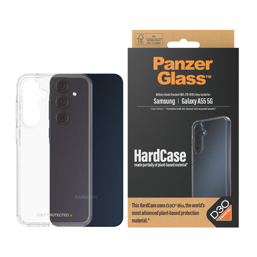 PanzerGlass ® HardCase Transparent w. D3O® Samsung Galaxy A55 5G mobile phone case