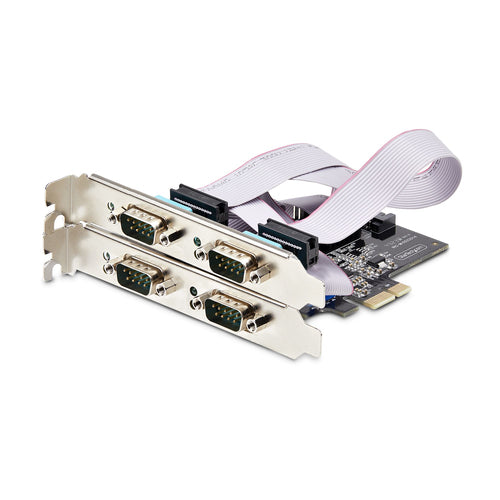 StarTech 4-Port Seriell PCIe Karte - RS232/RS422/RS485, Low-Profile, TAA-konform