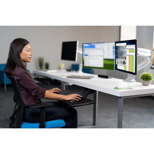Kensington K55470WW SmartFit Monitorarm für einen Bildschirm - Höhenverstellbar, Grau, VESA-kompatibel