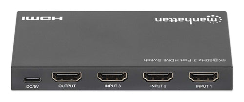 4K 60Hz HDMI Switch 3-Port with Remote Control Automatic Switching