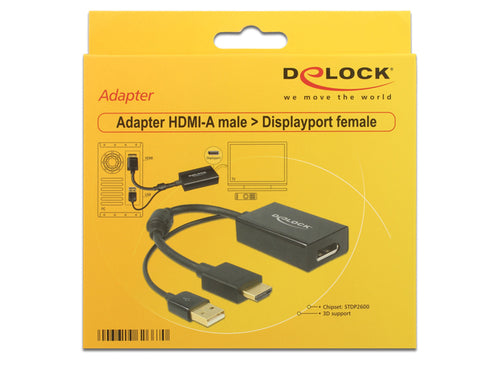 DeLOCK 0.245m HDMI+USB2.0-A/DisplayPort