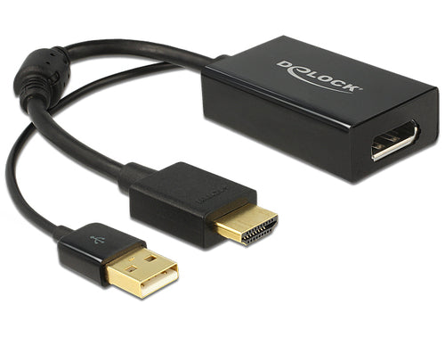DeLOCK 0.245m HDMI+USB2.0-A/DisplayPort