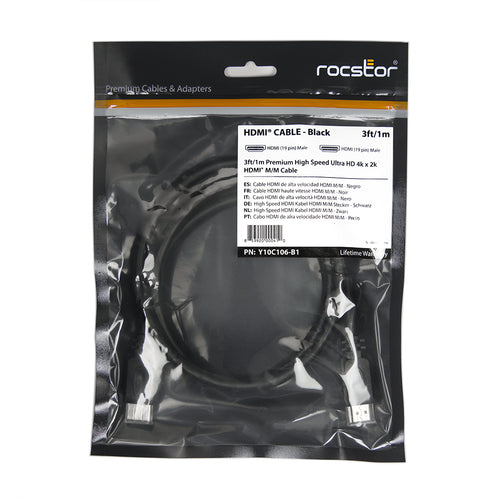 Rocstor 0,9 m, 2xHDMI HDMI-Kabel
