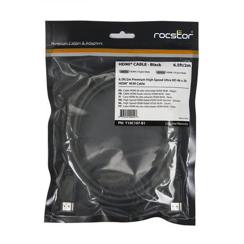 Rocstor 6ft, 2xHDMI HDMI cable