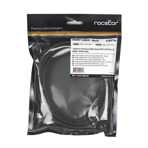 Rocstor 10ft, 2xHDMI HDMI cable