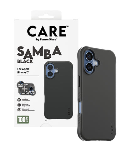PanzerGlass CARE™ by ® Samba Case Black w. MagSafe iPhone 17 mobile phone case