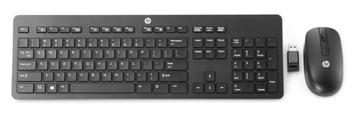 HP Slim Wireless Tastatur und Maus, kabellos, Full-Size, RF, Schwarz
