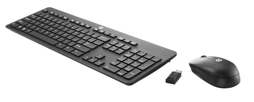 HP Slim Wireless Tastatur und Maus, kabellos, Full-Size, RF, Schwarz