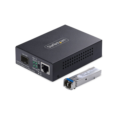 Gigabit Ethernet Copper-to-Fiber Media Converter 40km 10/100/1000Mbps SM LC Full Metal