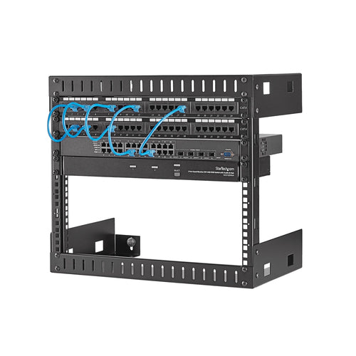 StarTech 8U Wall Mount Network Rack RK812WALLO - 12" Deep - Black - Space-Saving Storage