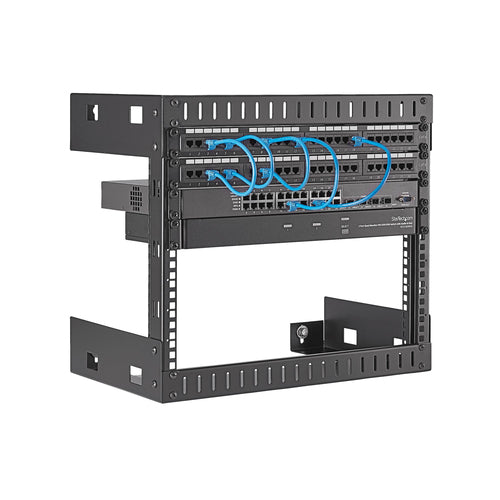 StarTech 8U Wall Mount Network Rack RK812WALLO - 12" Deep - Black - Space-Saving Storage