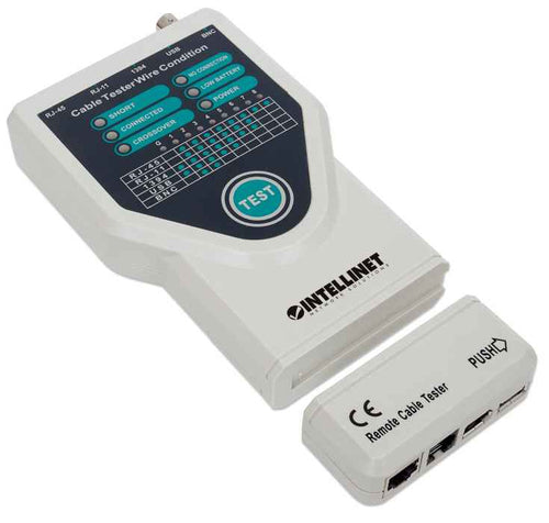 Intellinet 780094 5-in-1 Kabeltester - RJ45, RJ11, USB, BNC, IEEE-1394