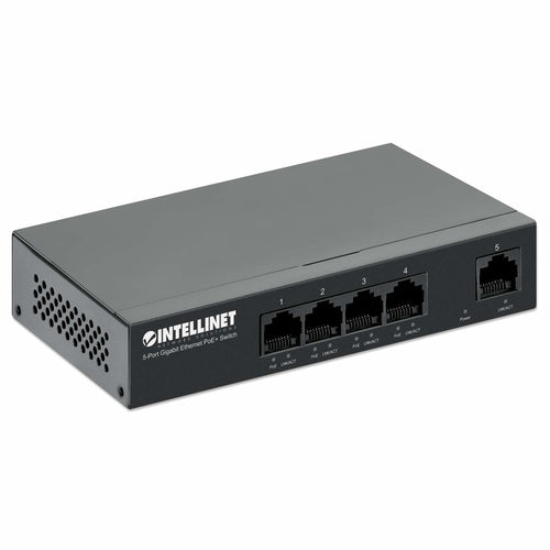 Gigabit Ethernet Network Switch Intellinet PoE Full Duplex Wall Mountable